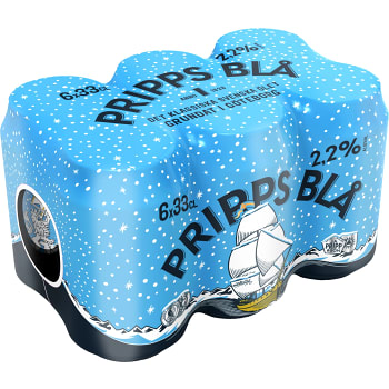 Lättöl 2,2% 33cl 6-p Pripps Blå