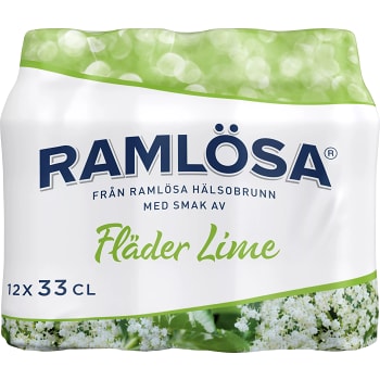 Vatten Kolsyrad Fläder & lime 33cl 12-p Ramlösa