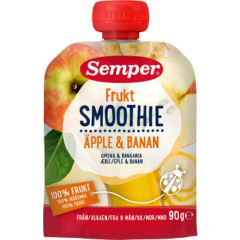 Smoothie Äpple & banan Från 6m 90g Semper
