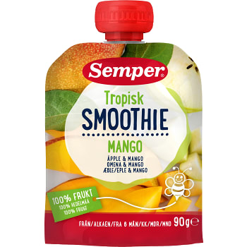 Smoothie tropisk Äpple & mango Från 6m 90g Semper