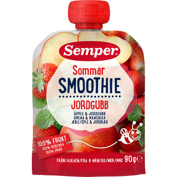 Smoothie sommar Äpple & jordgubb Från 6m 90g Semper