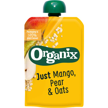 Mellanmål Barn Organix Mango päron & granola 6mån Ekologisk 100g Semper