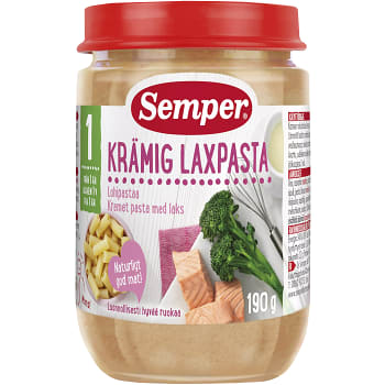 Krämig laxpasta med broccoli Från 1år 190g Semper