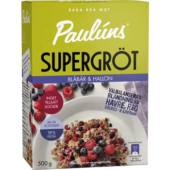 Supergröt Blåbär & hallon 500g Paulúns