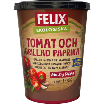 Tomat & grilladpaprikasoppa Ekologisk 475g Felix