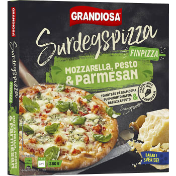 Surdegspizza Mozzarella & pesto & parmesan 380g Grandiosa