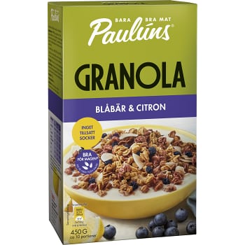 Granola Blåbär Citron 450g Pauluns