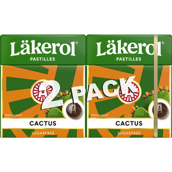 Halstabletter Cactus 2-p Sockerfri 50g Läkerol