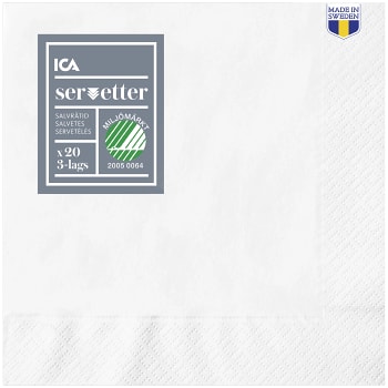 Servett Vit 24cm 20-p ICA