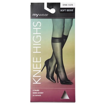 Knästrumpa Halvglansig Ljusbeige 20den One size 2-p mywear