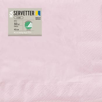 Servett Ljusrosa 40cm 50-pack ICA Home