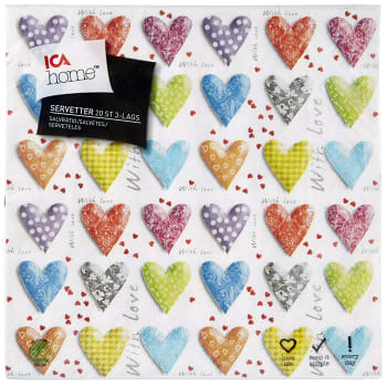 Servett Heart 33cm 20-p ICA
