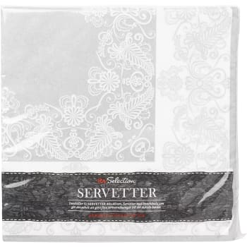 Servett med linnekänsla Vit 40cm 12-p ICA Selection