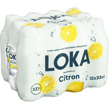 Vatten Kolsyrad Citron 33cl 12-p Loka