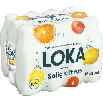 Vatten Kolsyrad Solig citrus 33cl 12-p Loka