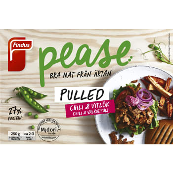 Pease Pulled Chili & vitlök Vegansk Fryst 250g Findus