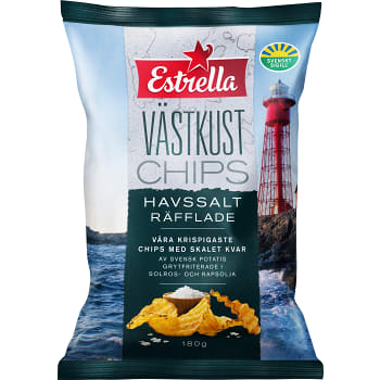 Havssalt räfflade Västkustchips 180g Estrella