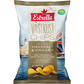 Västkustchips Havssalt & vinäger 180g Estrella
