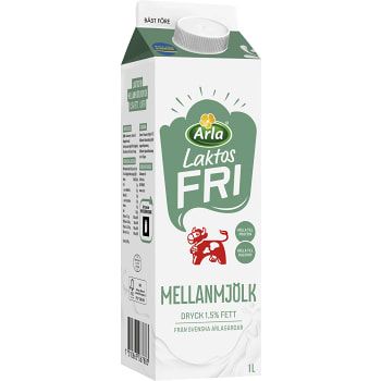 Mellanmjölkdryck Laktosfri 1,5% 1l Arla Ko