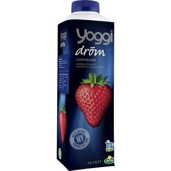 Yoghurt Jordgubb dröm 5% 1l Yoggi