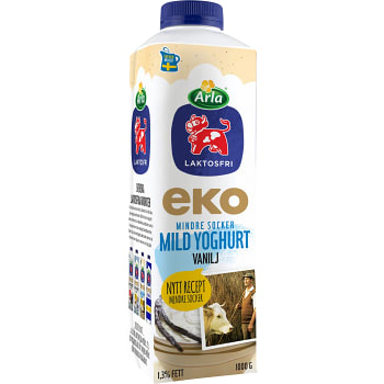 Yoghurt Mild Laktosfri Vanilj 1,4% Ekologisk 1000g Arla