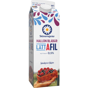A-fil Lätt Hallon & blåbär 0,5% 1l Skånemejerier