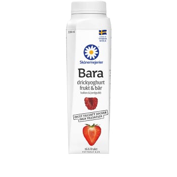 Drickyoghurt Bara Hallon & jordgubb 330ml Skånemejerier