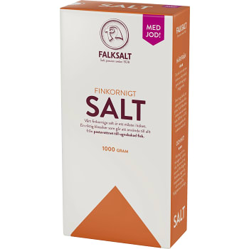 Finkornigt Hushållssalt med jod 1kg Falksalt