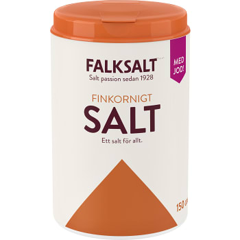 Finkornigt Hushållssalt Med jod 150g Falksalt