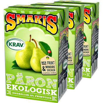 Fruktdryck Päron 25cl 3-p KRAV Smakis