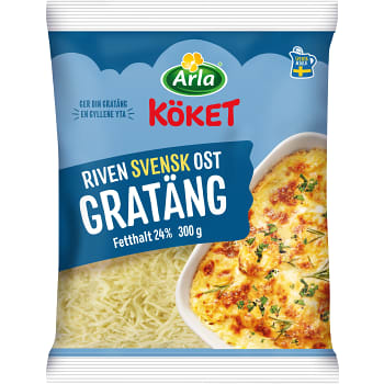 Riven ost Gratäng 24% 300g Arla