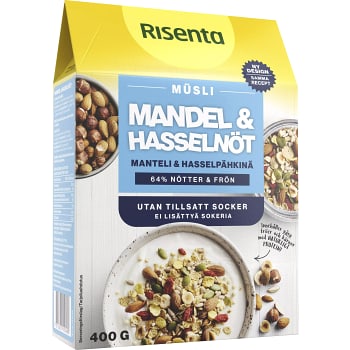 Müsli Mandel & hasselnöt 400g Risenta