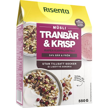 Müsli Tranbär & krisp 550g Risenta
