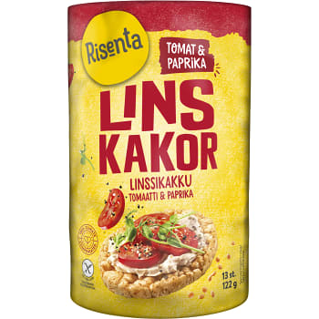 Linskakor Tomat & paprika Glutenfri 122g Risenta