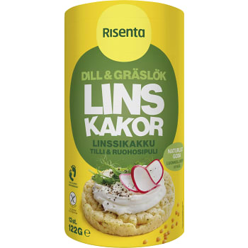 Linskakor Dill & gräslök Glutenfri 122g Risenta