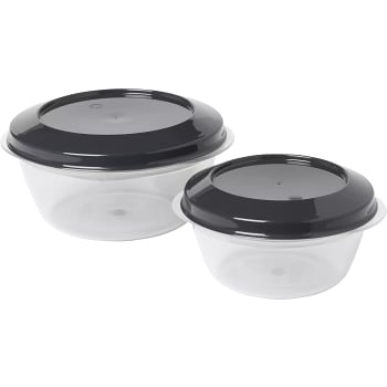 Förvaringsburkar Grå 0,25l+0,5l 2-p ICA Basic