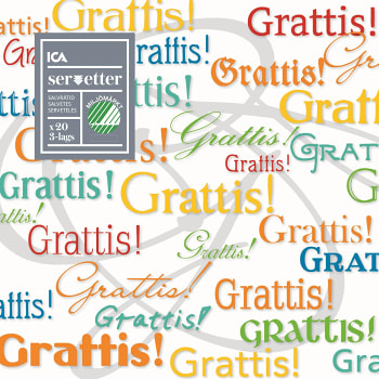 Servett Grattis 33cm 20-p ICA