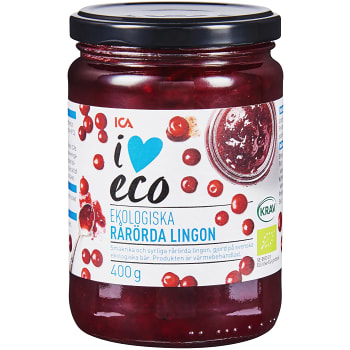 Rårörda lingon 400g KRAV ICA I love eco