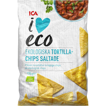 Tortillachips Lättsaltade Ekologisk 125g ICA I love eco