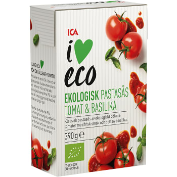 Pastasås Basilika Ekologisk 390g ICA I love eco