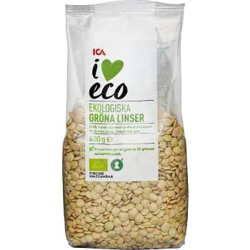 Gröna linser 400g KRAV ICA I love eco