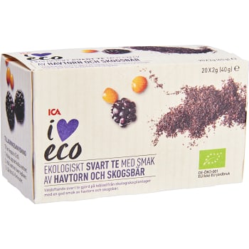 Svart te Havtorn & skogsbär Ekologisk 20-p ICA I love eco
