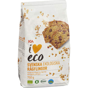 Rågflingor 750g KRAV ICA I love eco