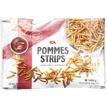 Påse med frysta pommes strips från ICA