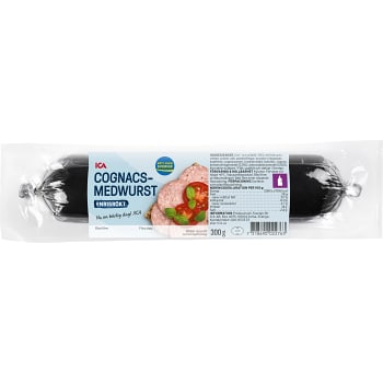 Cognacsmedwurst Svart 300g ICA
