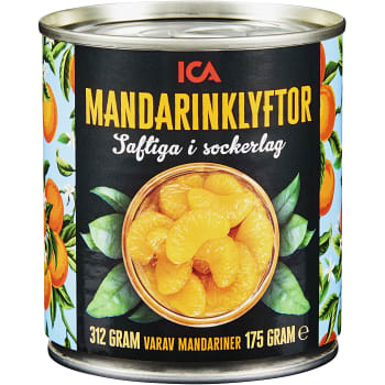 Mandarinklyftor i sockerlag 312g ICA