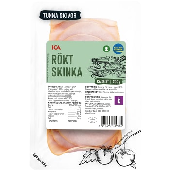 Skinka Rökt 200g ICA | Handla online från din lokala ICA-butik
