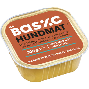 Hundmat Paté med Oxkött & lever 300g ICA Basic