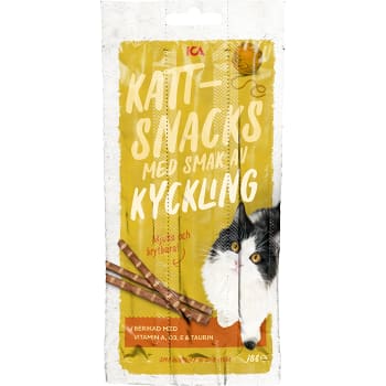 Sticks med smak av kyckling Kattsnacks 18g ICA