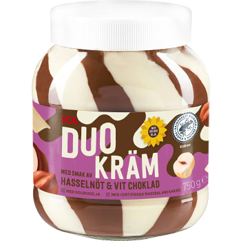 Duokräm hasselnöt & vit choklad 750g ICA